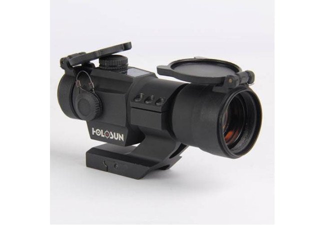 Коліматорний приціл Holosun Tube HS406C 2 MOA с солнечной батареей на Weaver 