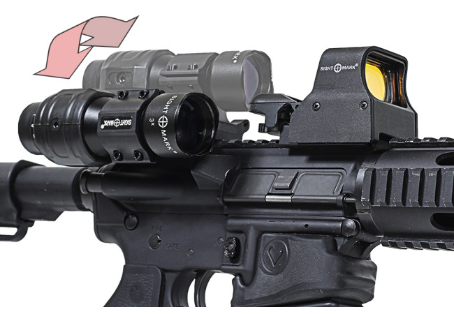 Збільшувач Sightmark 3x Tactical Magnifier швидкознімний сумісний з EOTech та Aimpoint (SM19037)